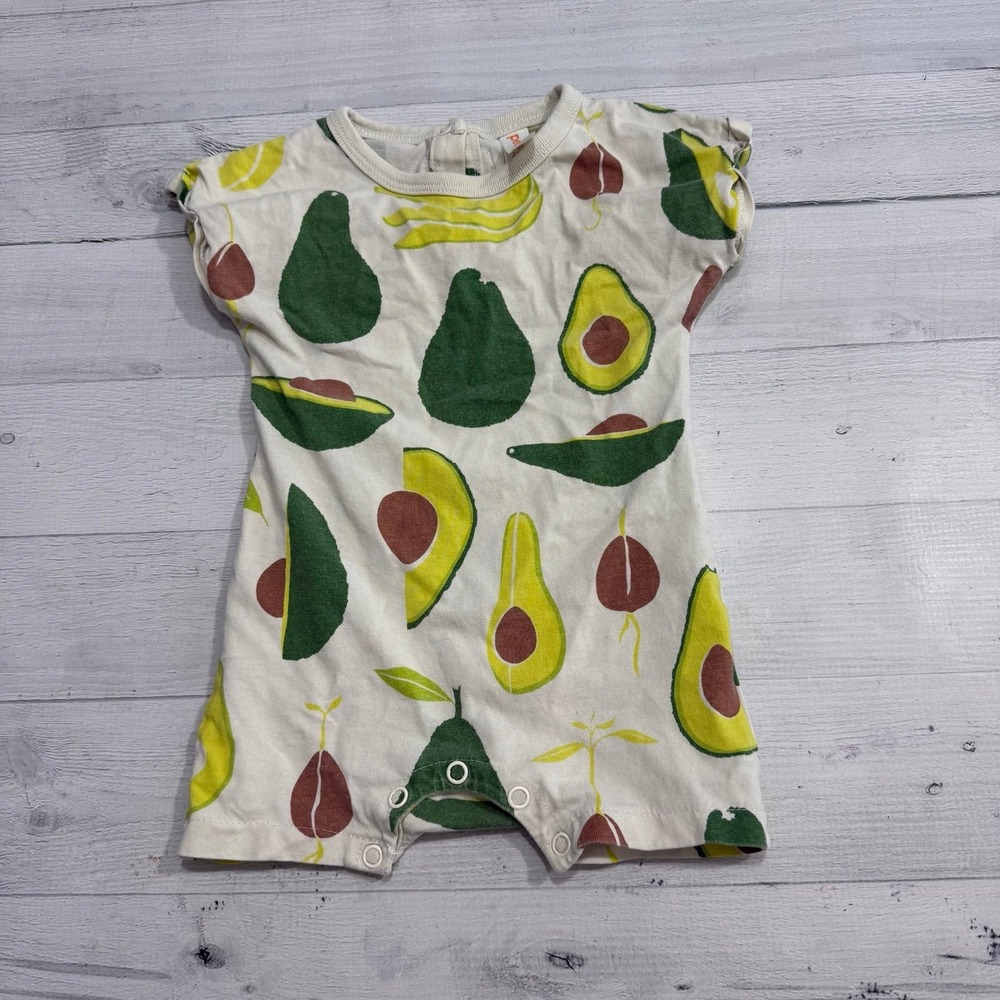 Petit Pilou baby avacado‎ print romper 6 months